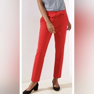 LOFT Slim Pencil Pants with Tie Belt - Marisa Fit - Red - Size 4T